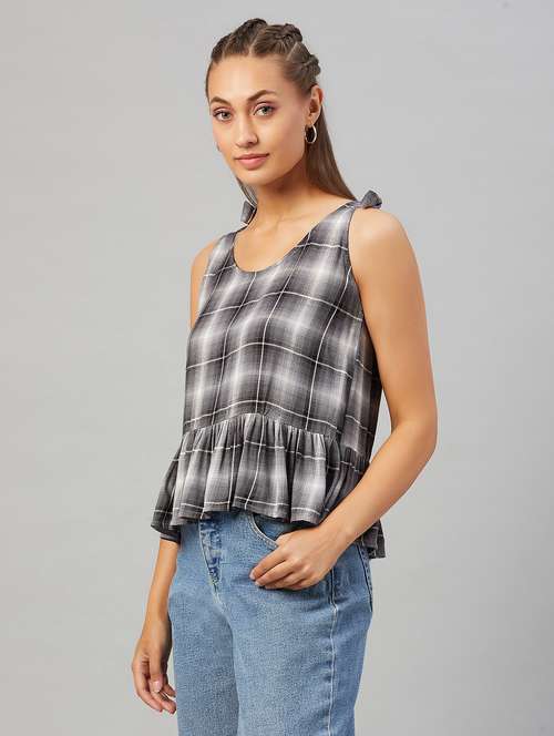 women's tiered round neck top - 18021289 -  Standard Image - 0