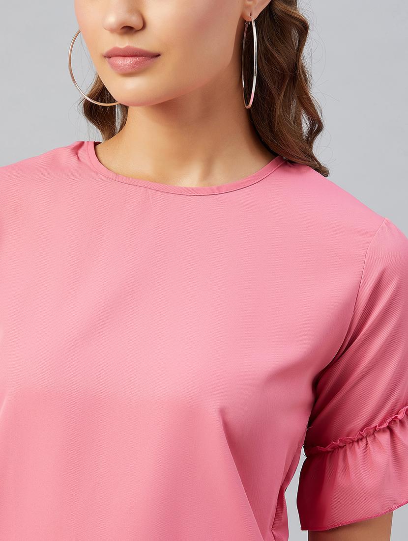 women's straight round neck top - 18021293 - Standard Image - 5