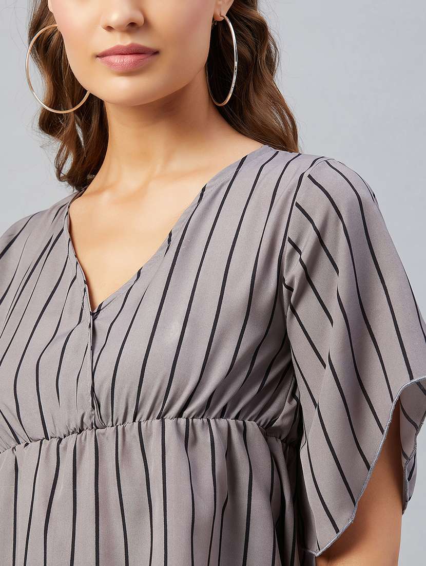 v-neck striped top - 18021294 - Standard Image - 5