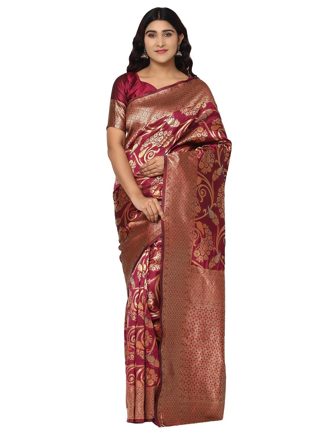 jacquard work kanjivaram saree with blouse - 18022014 -  Zoom Image - 0