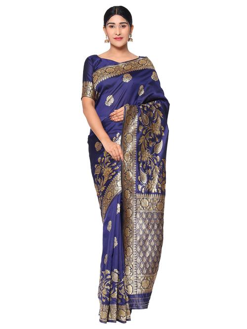 jacquard work kanjivaram saree with blouse - 18022042 - Standard Image - 0