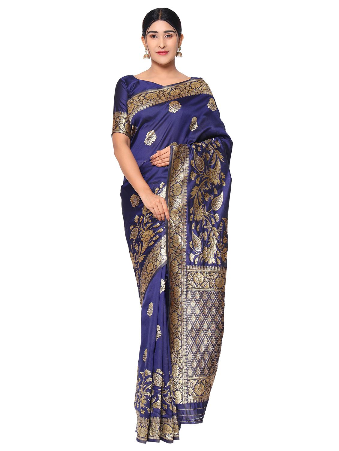 jacquard work kanjivaram saree with blouse - 18022042 - Zoom Image - 0