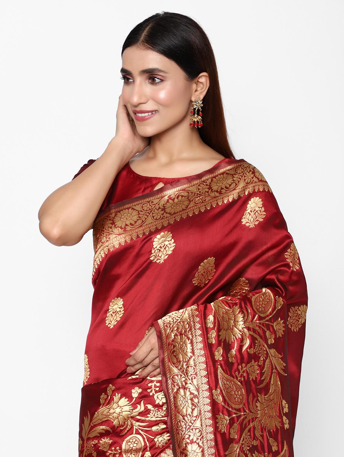 jacquard work kanjivaram saree with blouse - 18022043 - Standard Image - 3