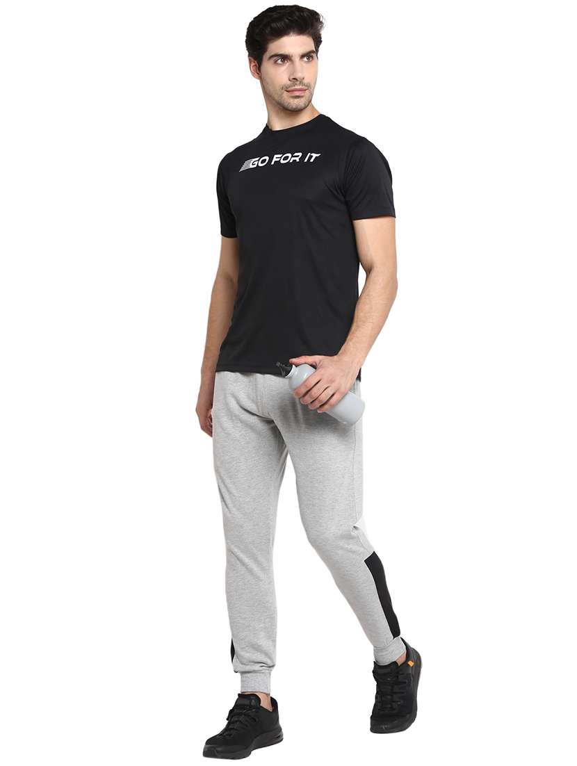 black chest print t-shirt - 18022608 -  Standard Image - 3