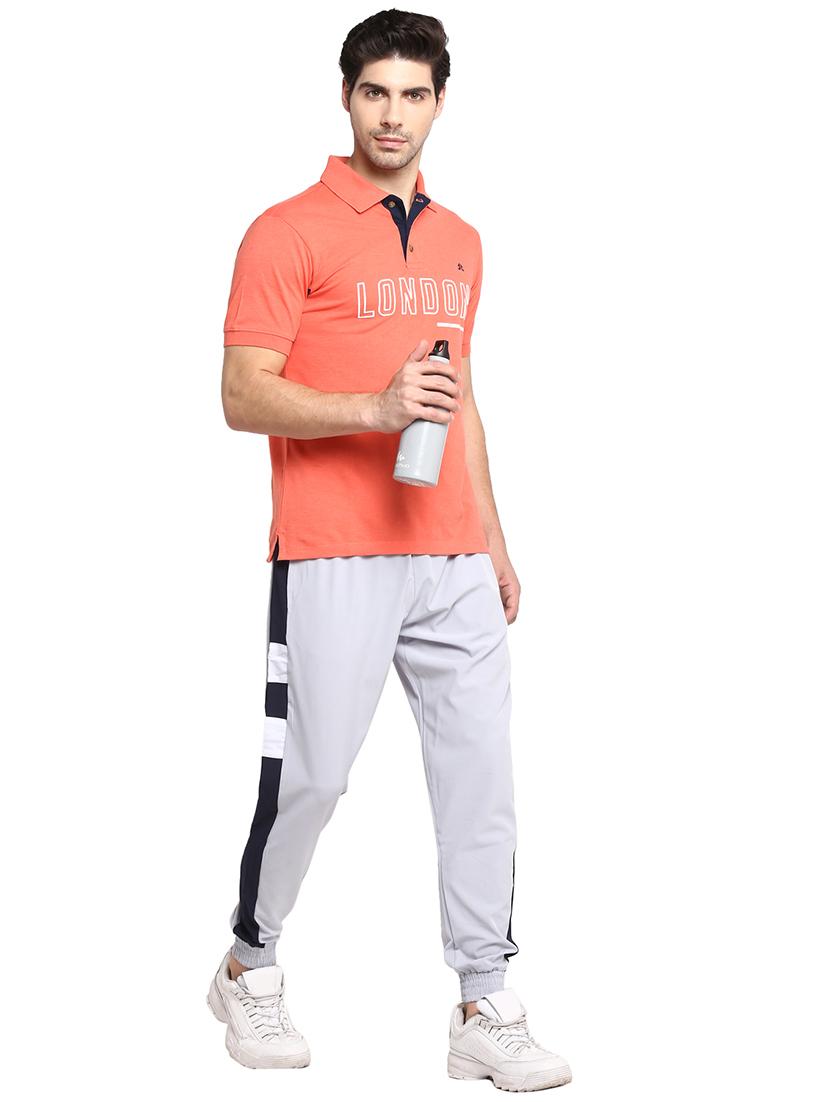 orange printed polo t-shirt - 18022613 - Standard Image - 3