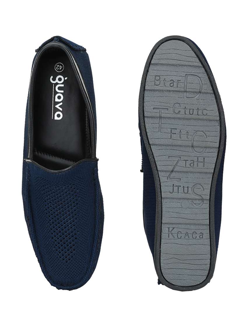blue synthetic slip on loafers - 18023036 -  Standard Image - 3