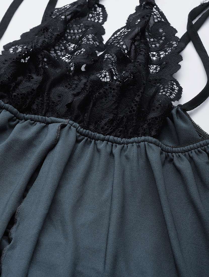 green solid babydoll - 18023112 -  Standard Image - 5