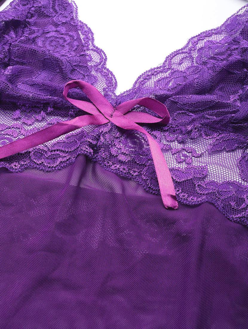 purple laced babydoll - 18023123 - Standard Image - 5