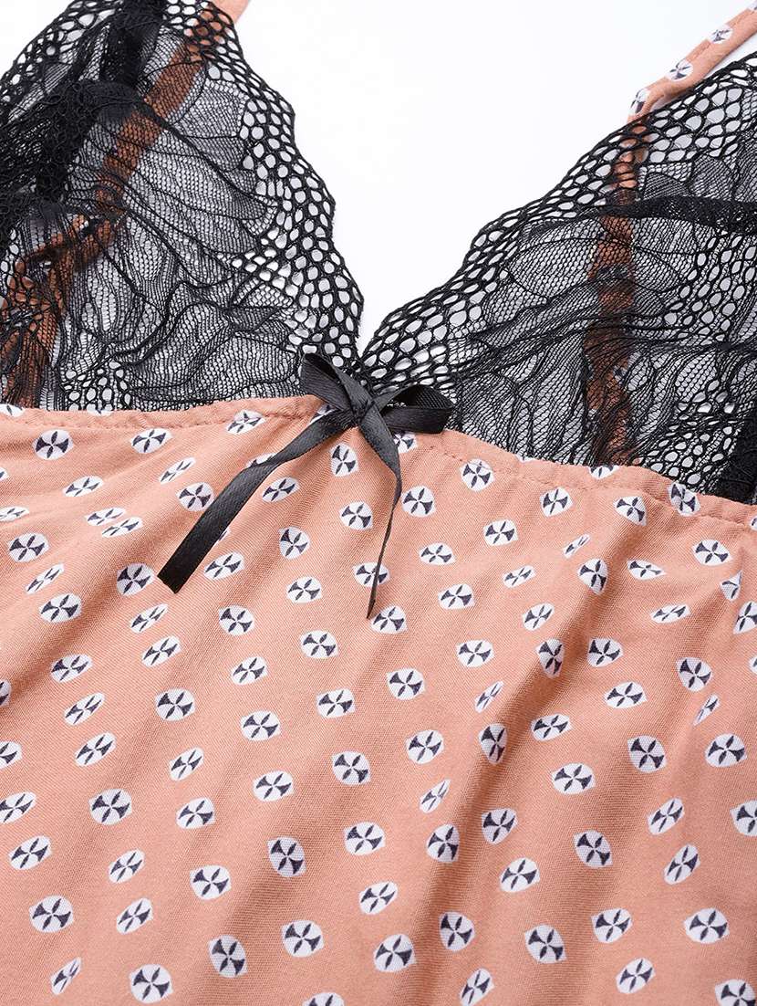 brown printed babydoll - 18023145 -  Standard Image - 3