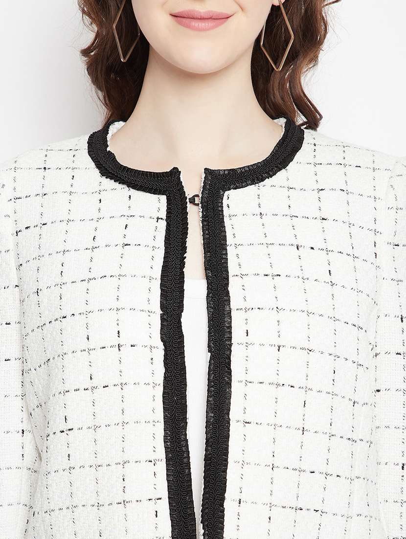 round neck checkered blazer - 18025000 - Standard Image - 5