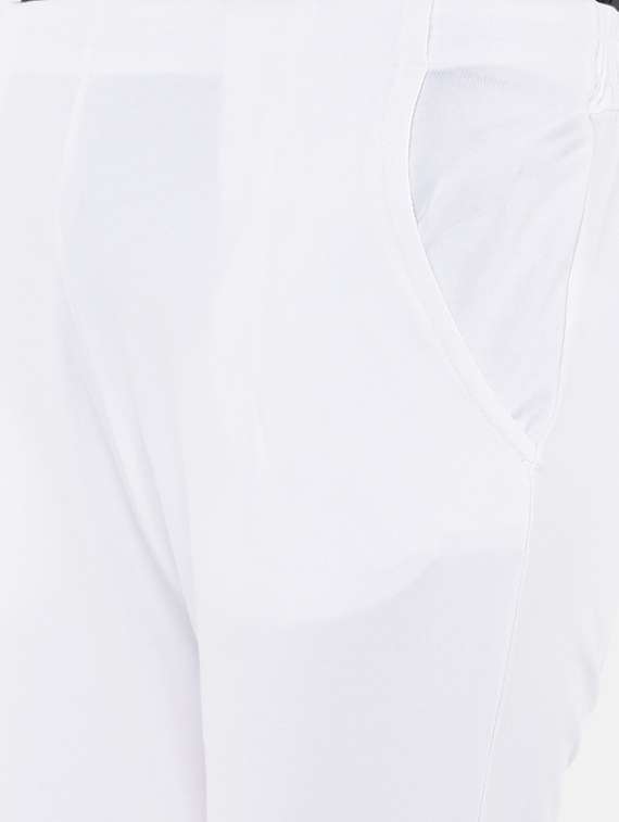 white solid cigarette pants trouser - 18025099 -  Standard Image - 3