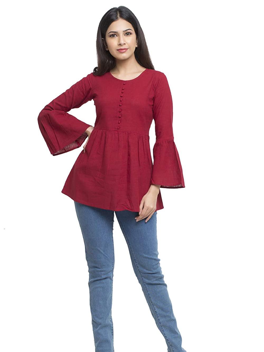 cotrel rayon bell sleeves top - 18025335 - Zoom Image - 0