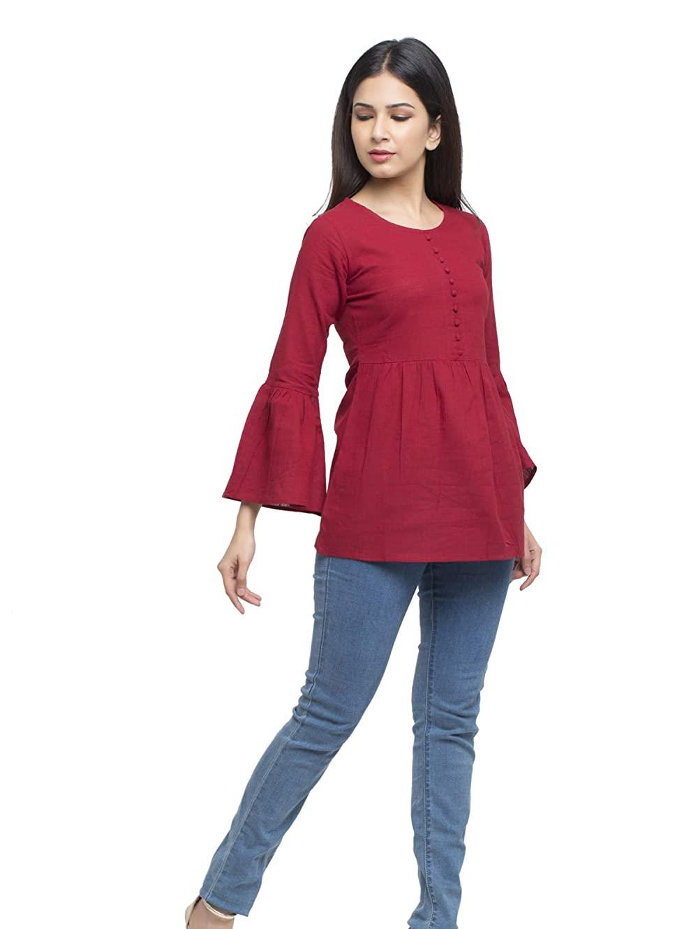 cotrel rayon bell sleeves top - 18025335 - Standard Image - 3