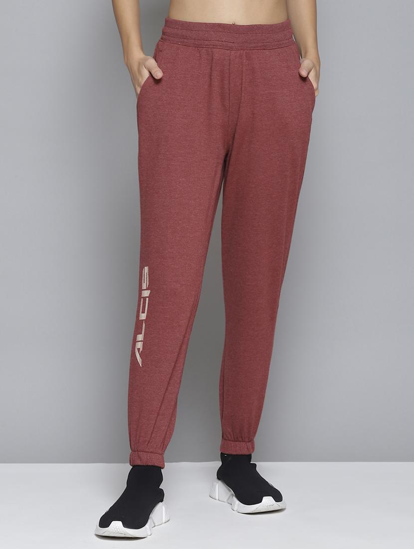 mid rise printed track pant