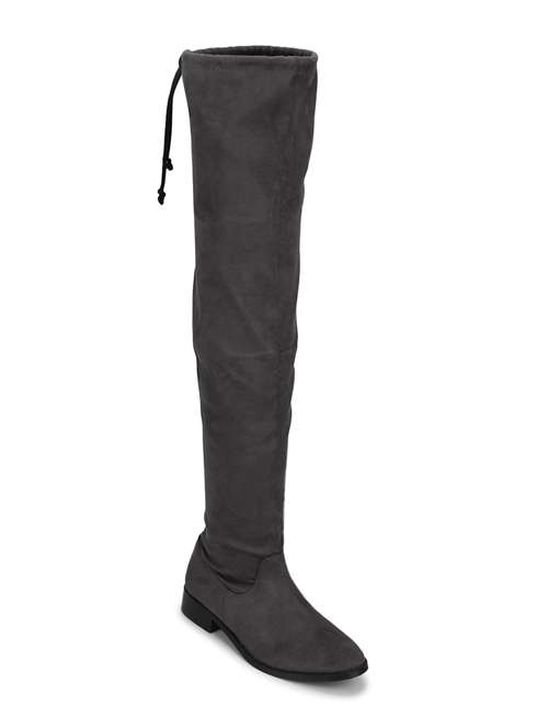 grey knee length boot - 18025802 -  Standard Image - 0
