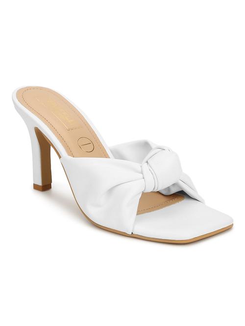white pu mules sandals - 18025856 -  Standard Image - 0