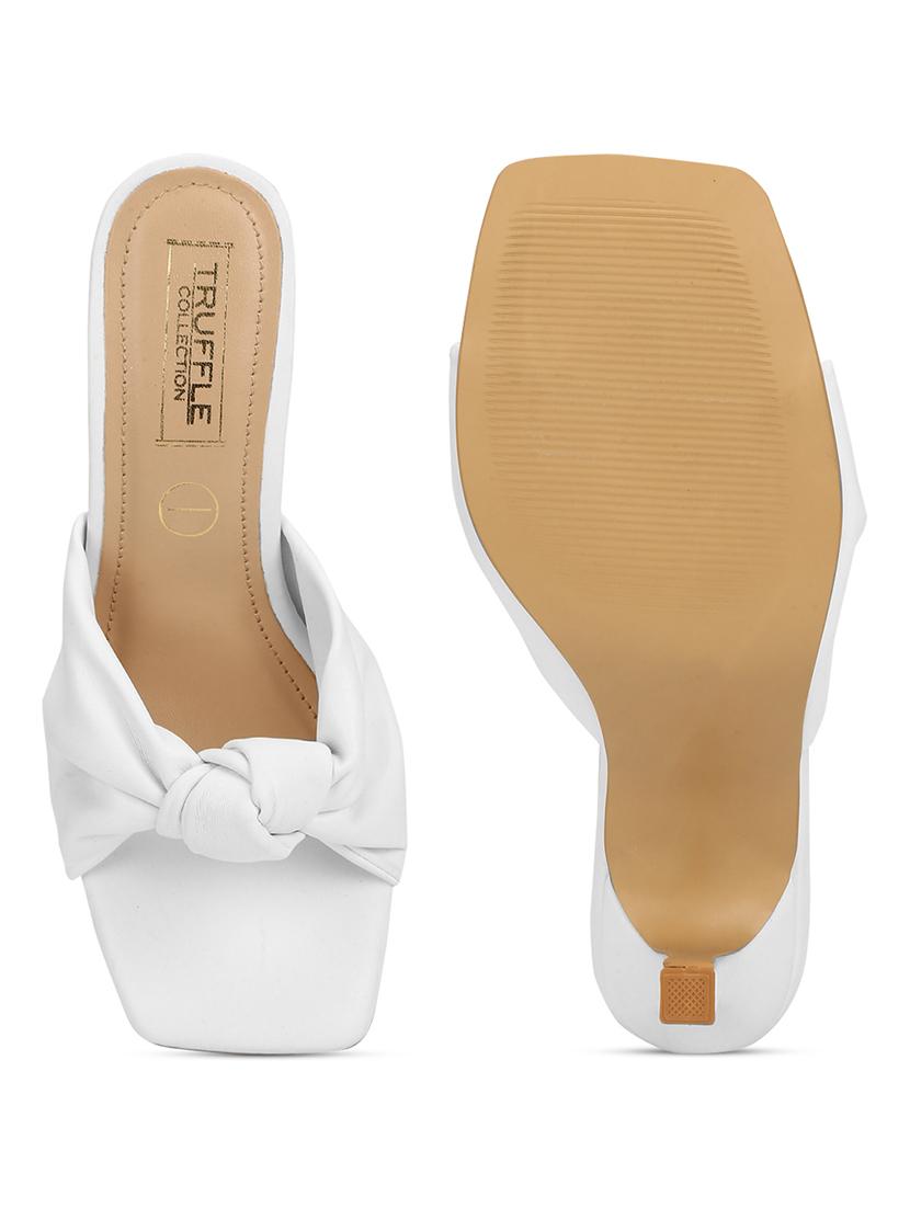 white pu mules sandals - 18025856 - Standard Image - 3