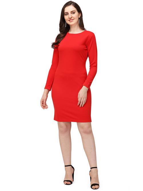 round neck bodycon dress - 18026715 - Standard Image - 0