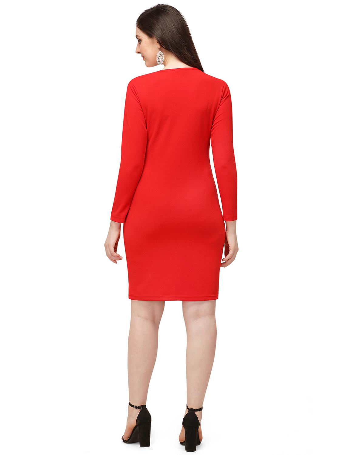 round neck bodycon dress - 18026715 - Standard Image - 3