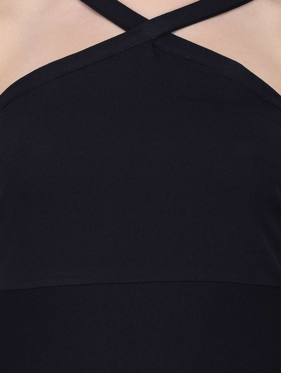 x-line neck solid high low dress - 18026718 - Standard Image - 3