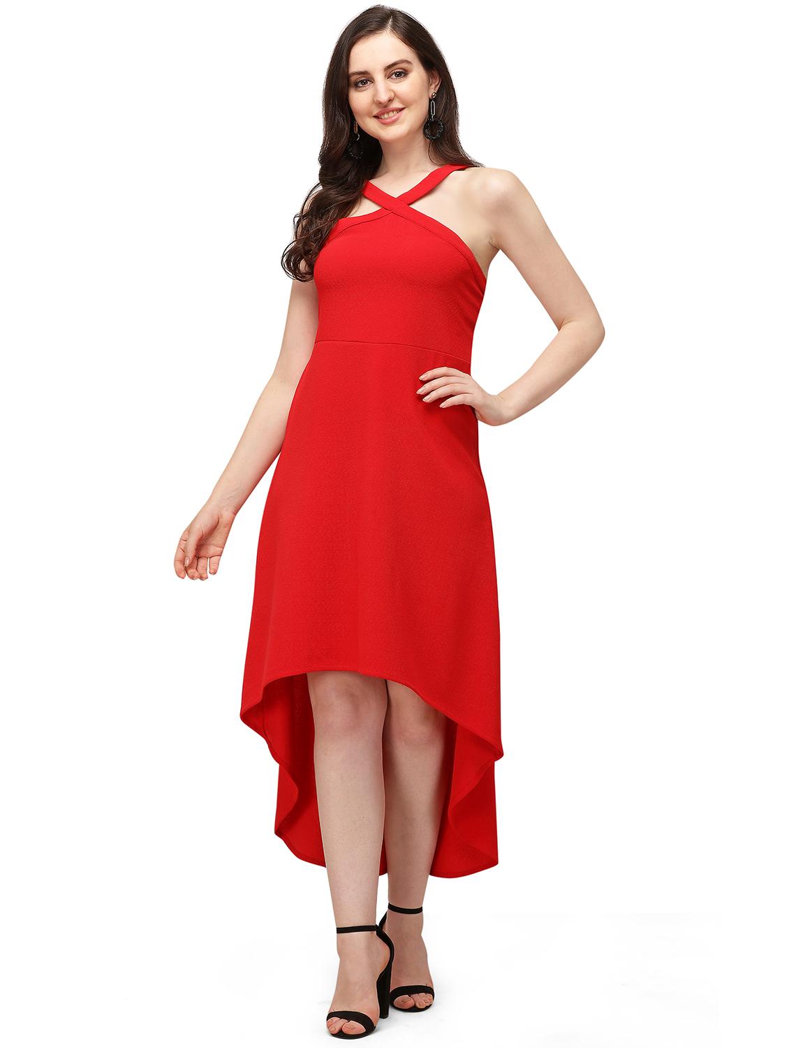 halter neck asymmetric dress - 18026719 - Zoom Image - 0