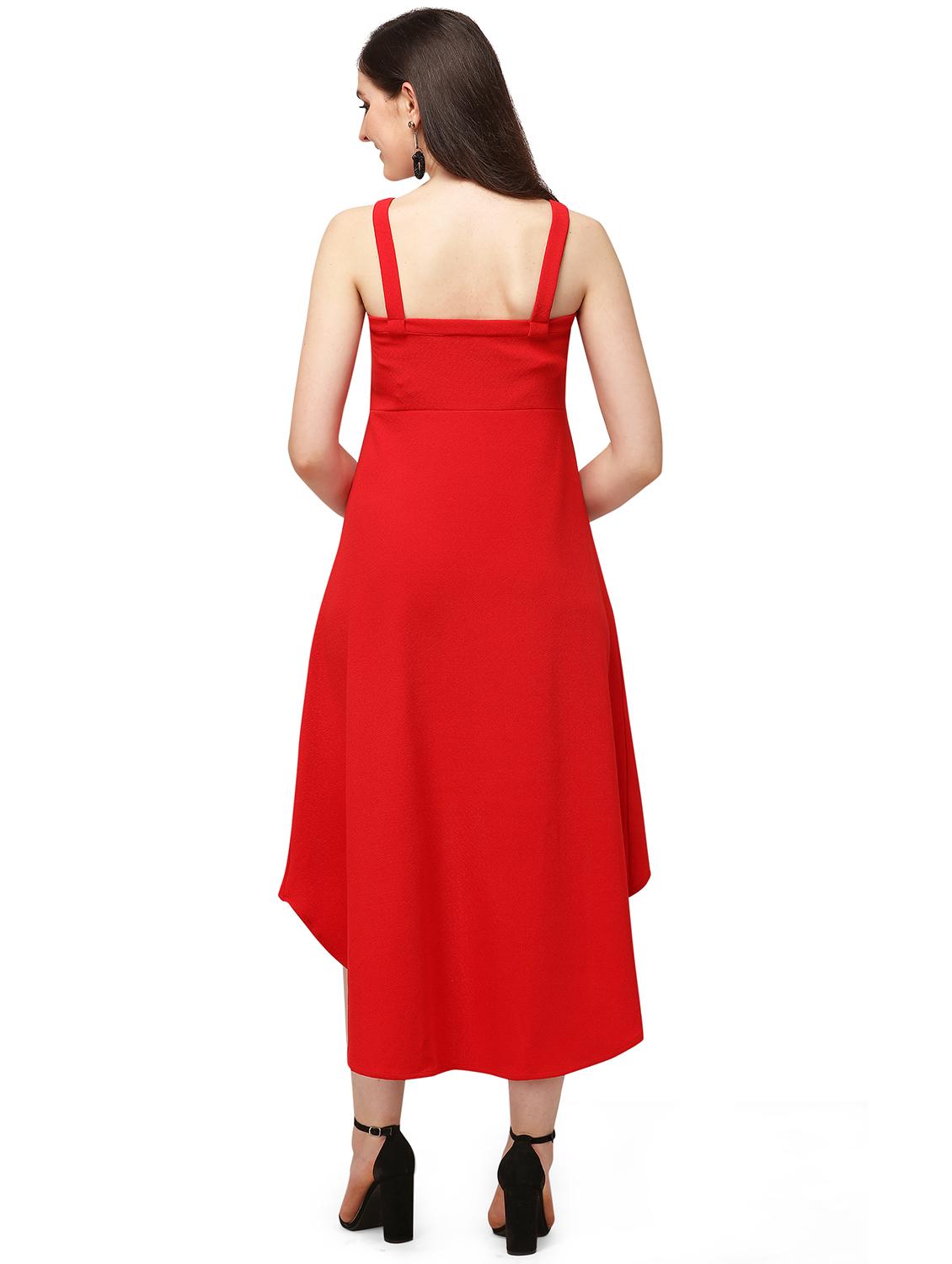 halter neck asymmetric dress - 18026719 - Standard Image - 3