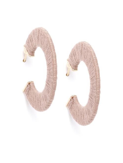 dusty pink circular half hoop earrings - 18026787 - Standard Image - 0