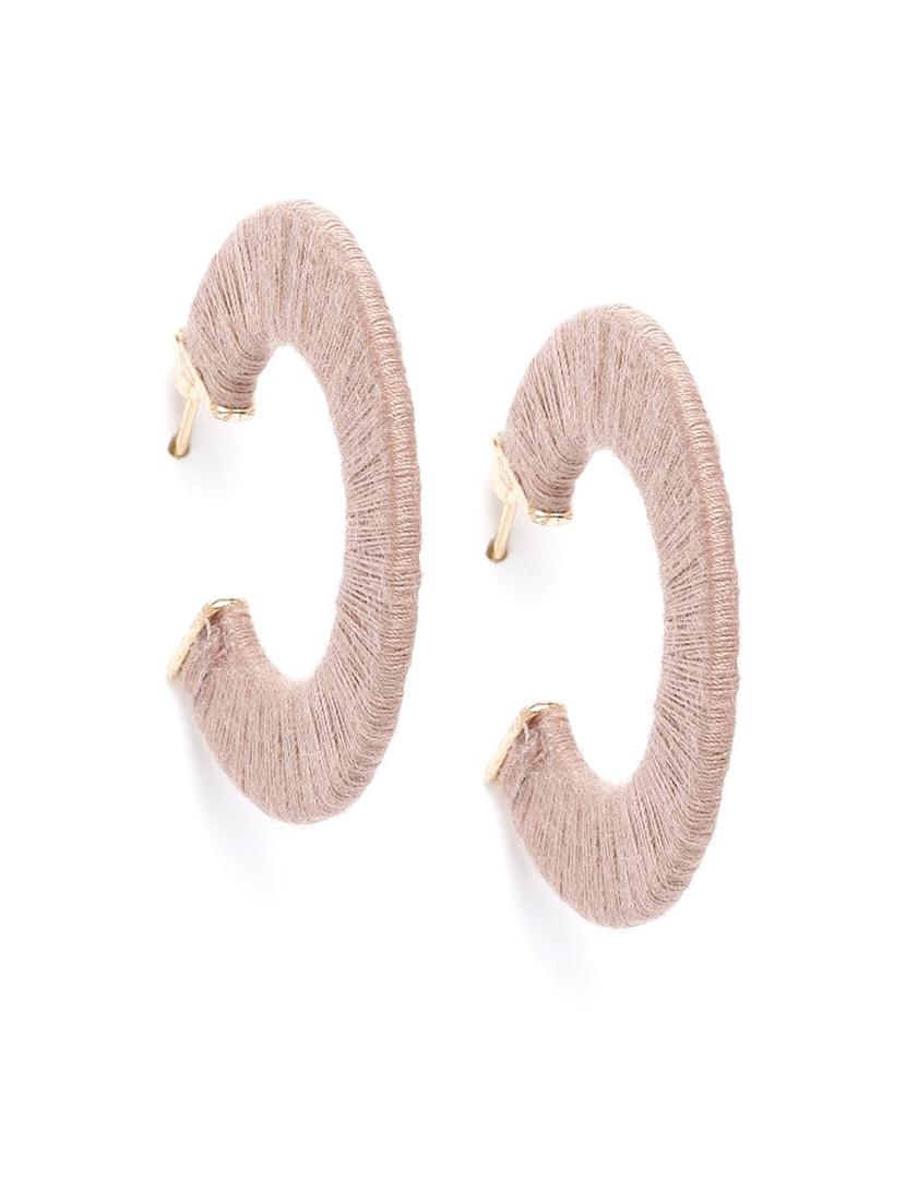 dusty pink circular half hoop earrings - 18026787 - Zoom Image - 0