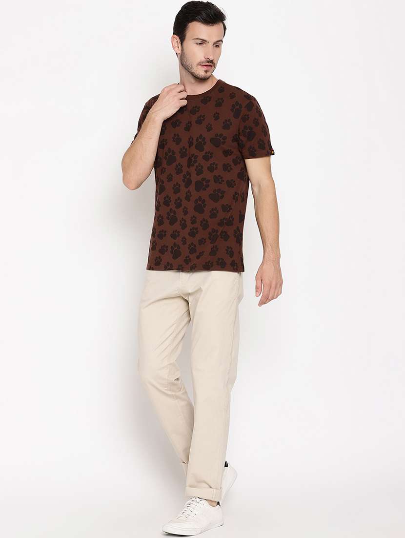 brown all over print t-shirt - 18028017 -  Standard Image - 3