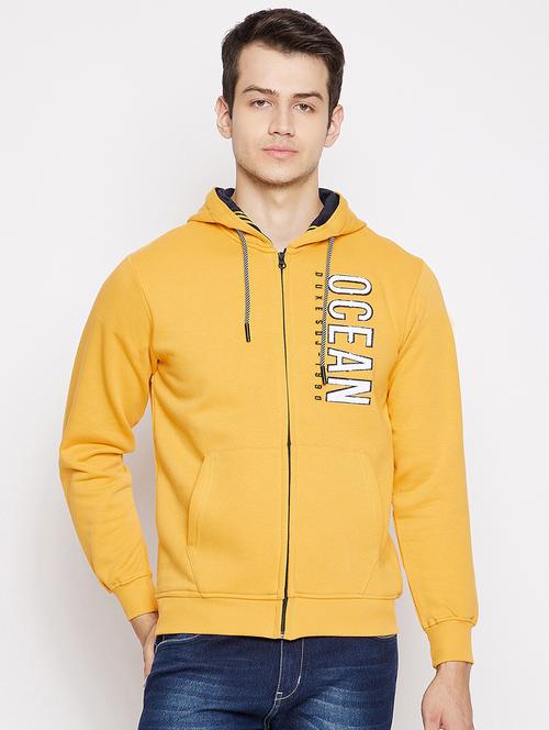 yellow cotton blend front print sweatshirt - 18028136 - Standard Image - 0