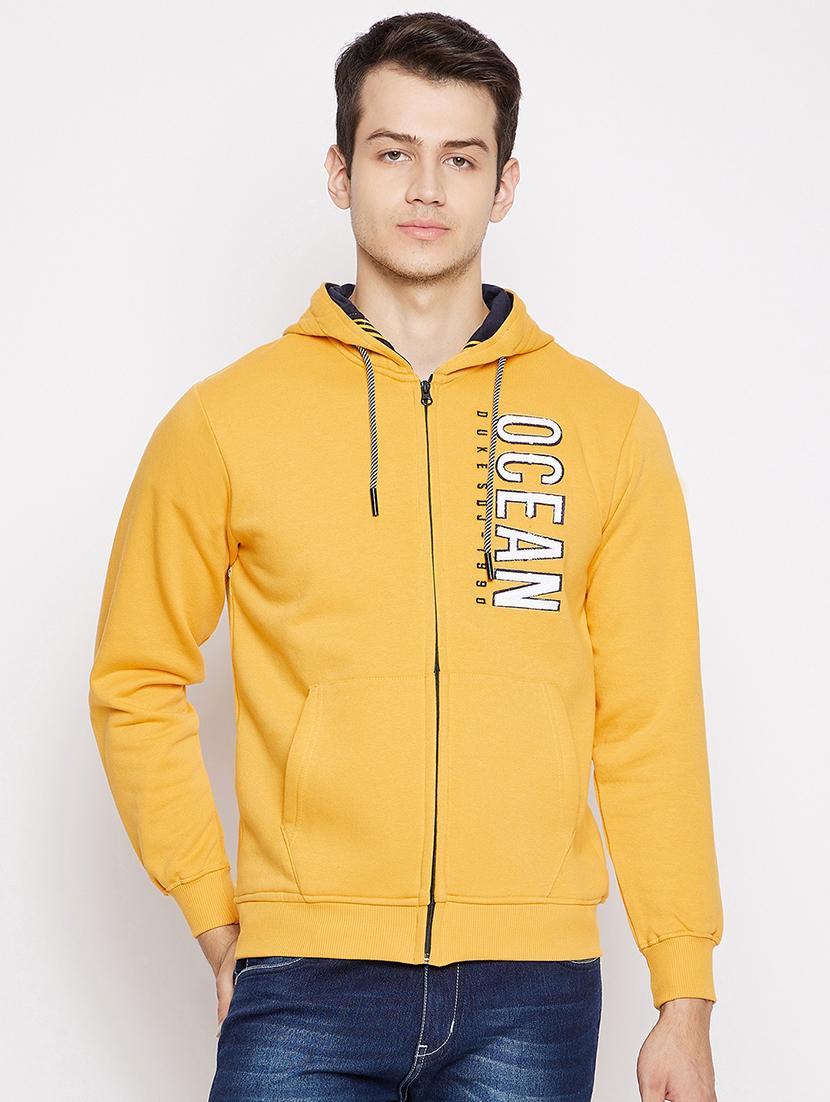 yellow cotton blend front print sweatshirt - 18028136 - Zoom Image - 0