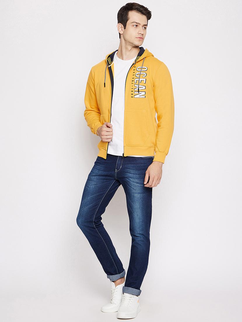 yellow cotton blend front print sweatshirt - 18028136 - Standard Image - 3