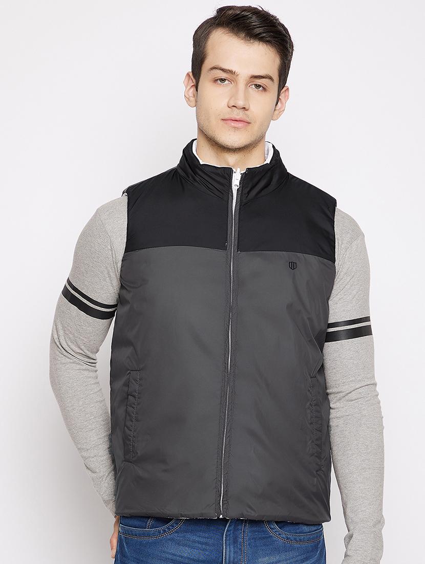grey hooded reversible jacket - 18028145 -  Zoom Image - 0