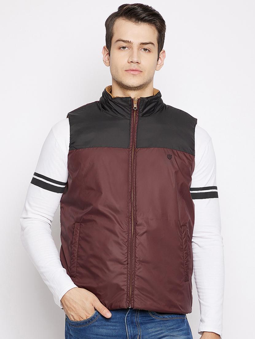 maroon hooded reversible jacket - 18028146 - Zoom Image - 0
