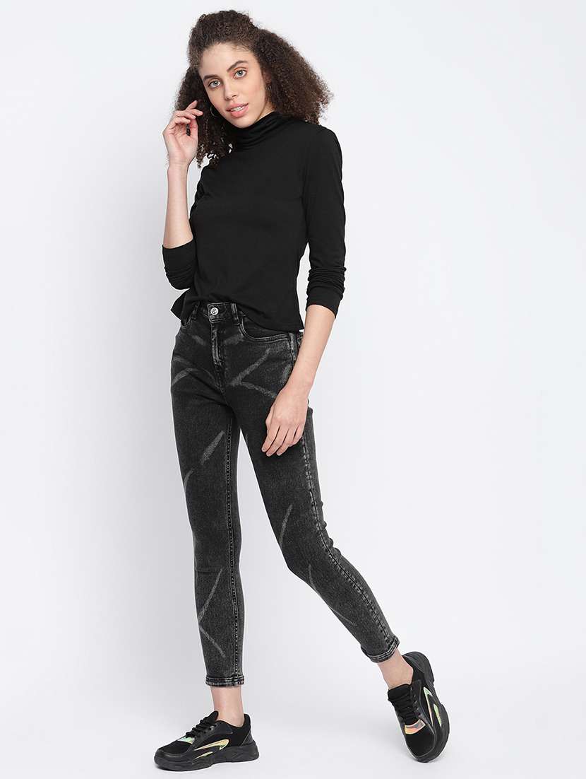 women's laser print slim fit jeans - 18029113 -  Standard Image - 3