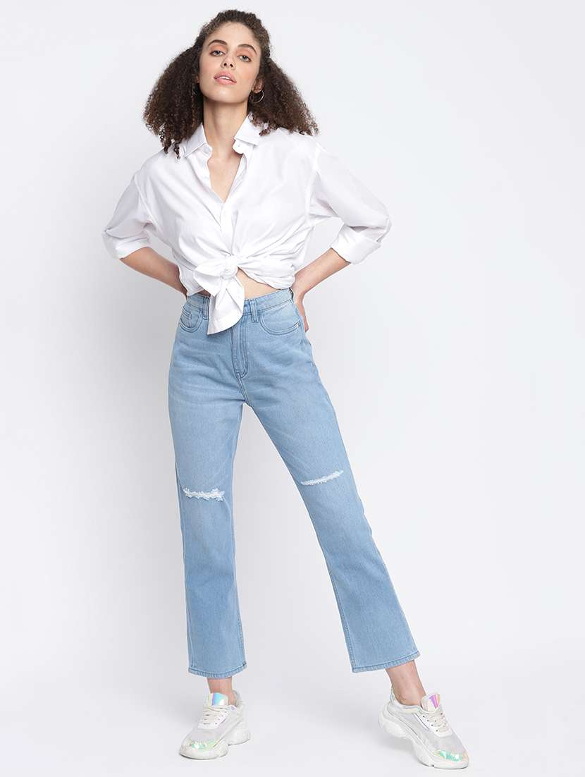 women's slash knee bootcut jeans - 18029123 -  Standard Image - 3