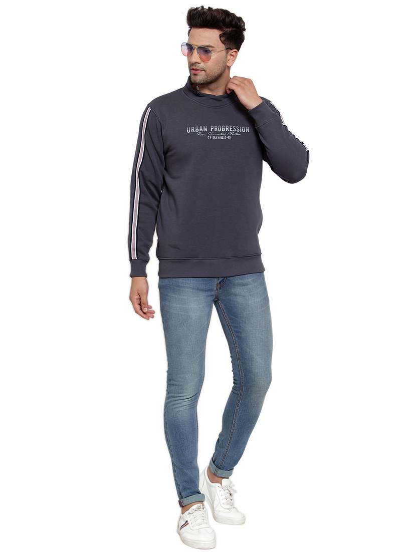 grey cotton front print sweatshirt - 18029354 - Standard Image - 3