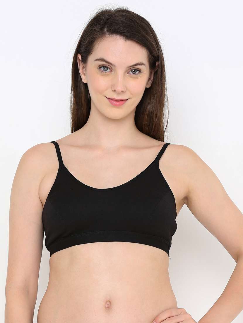 black solid bralette bra