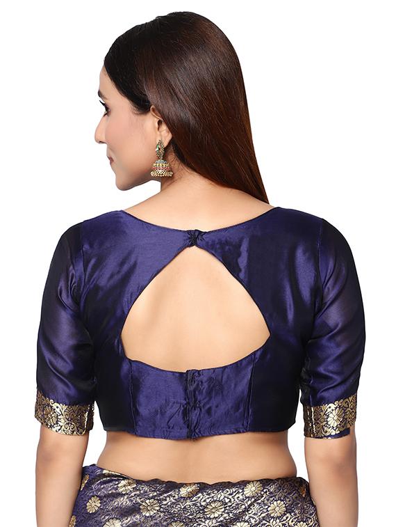 jacquard work banarasi saree with blouse - 18029404 - Standard Image - 3