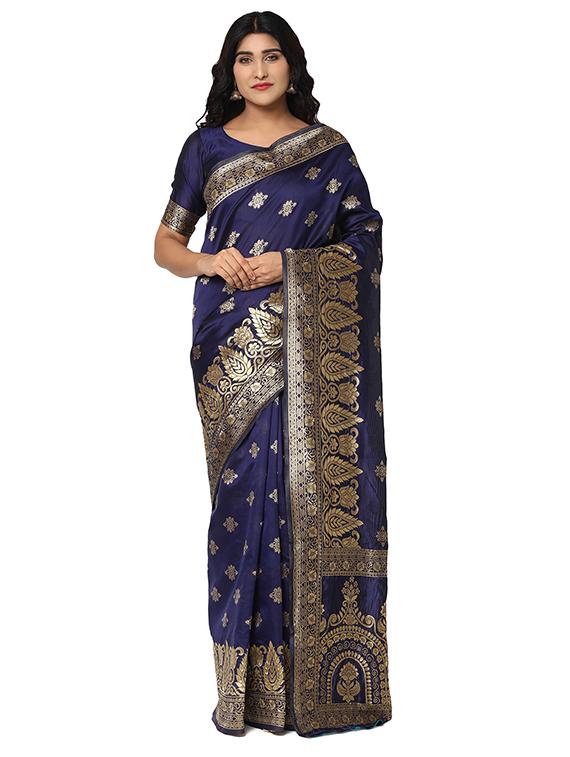 jacquard work banarasi saree with blouse - 18029407 -  Zoom Image - 0