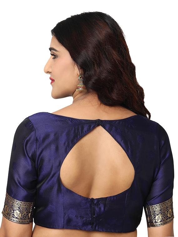 jacquard work banarasi saree with blouse - 18029407 - Standard Image - 3