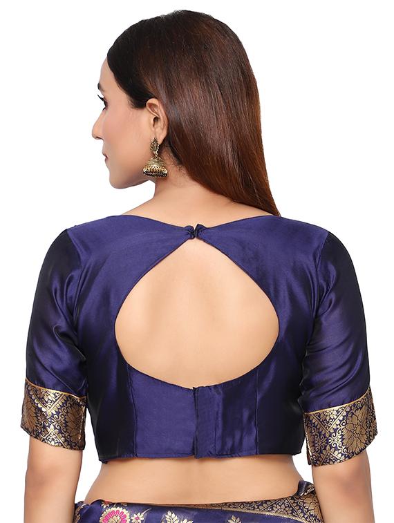 jacquard work banarasi saree with blouse - 18029408 - Standard Image - 3