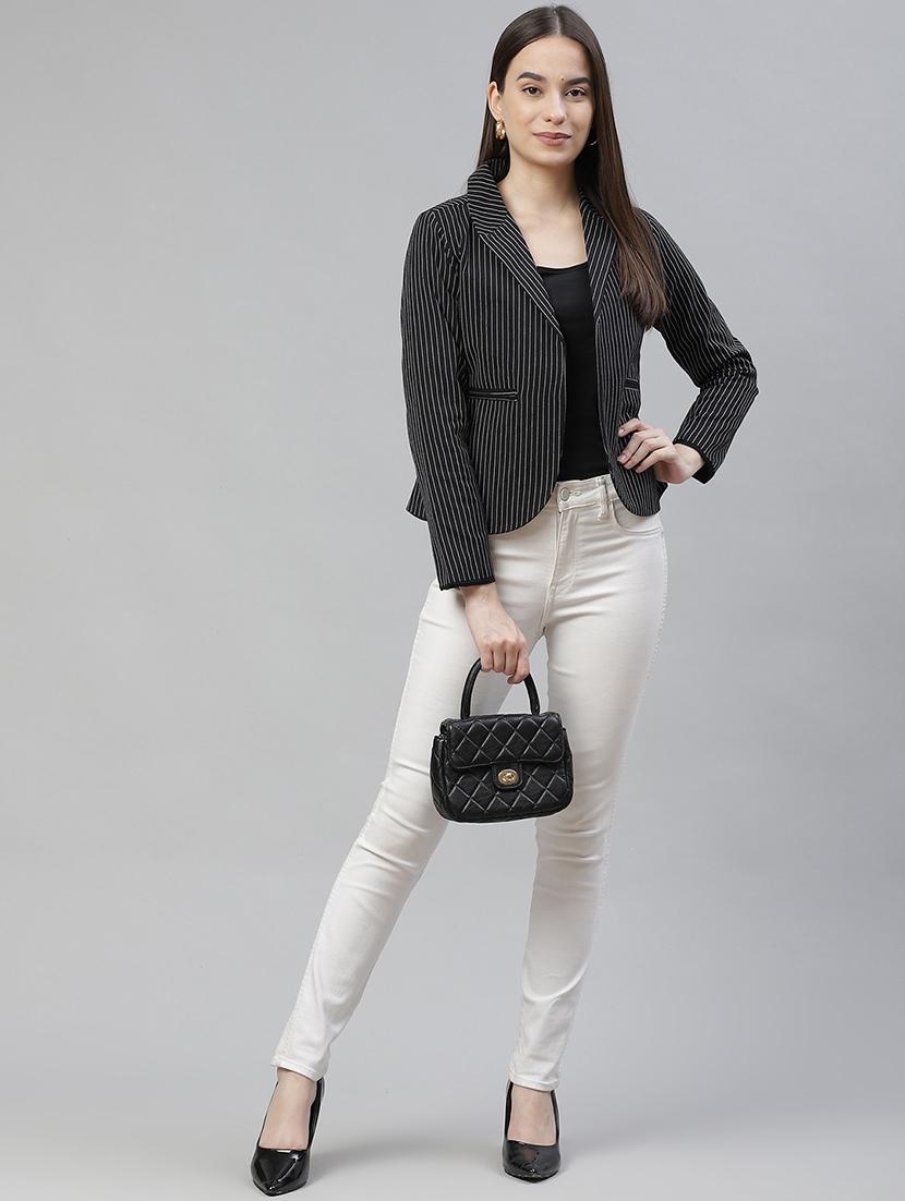 lapel neck striped formal blazer - 18029738 - Standard Image - 3