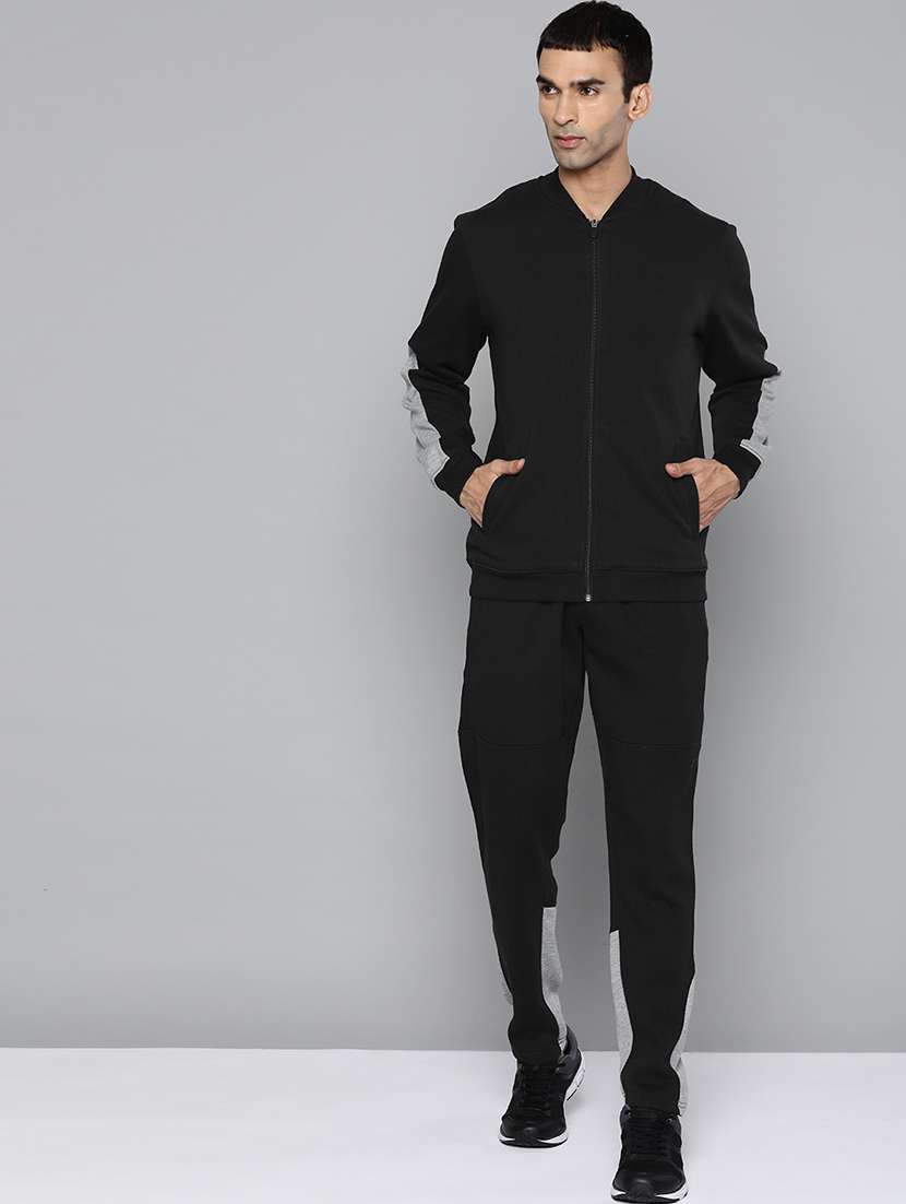 black color block track suit
