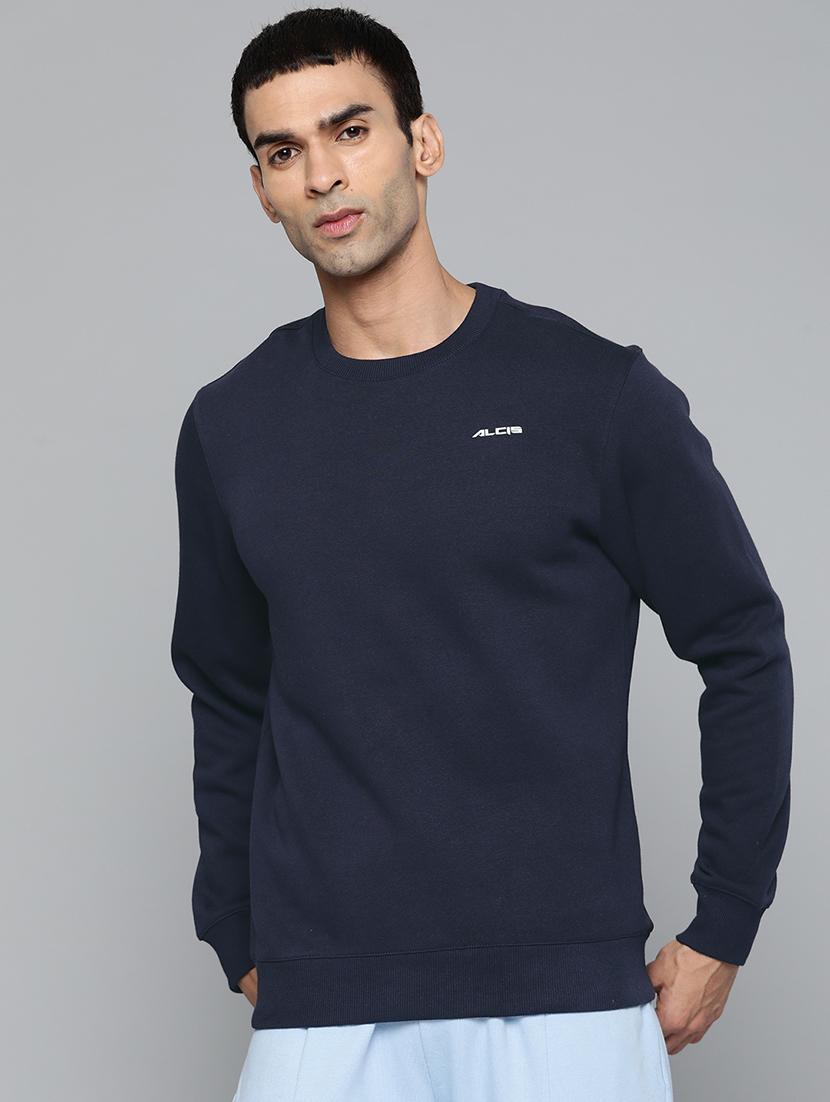 navy blue solid sweatshirt - 18030063 - Zoom Image - 0
