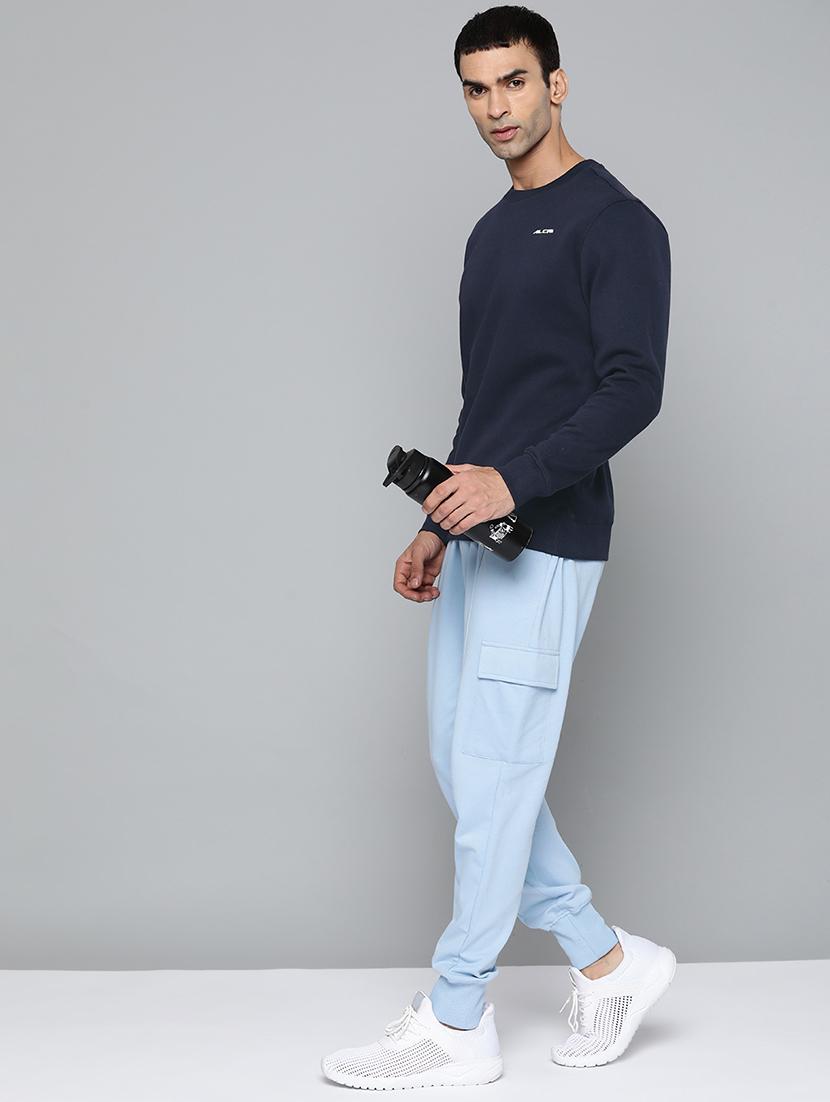 navy blue solid sweatshirt - 18030063 - Standard Image - 3