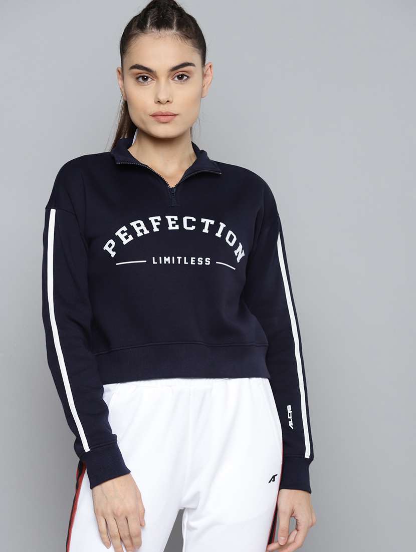 polo neck printed sweatshirt - 18030153 - Zoom Image - 0