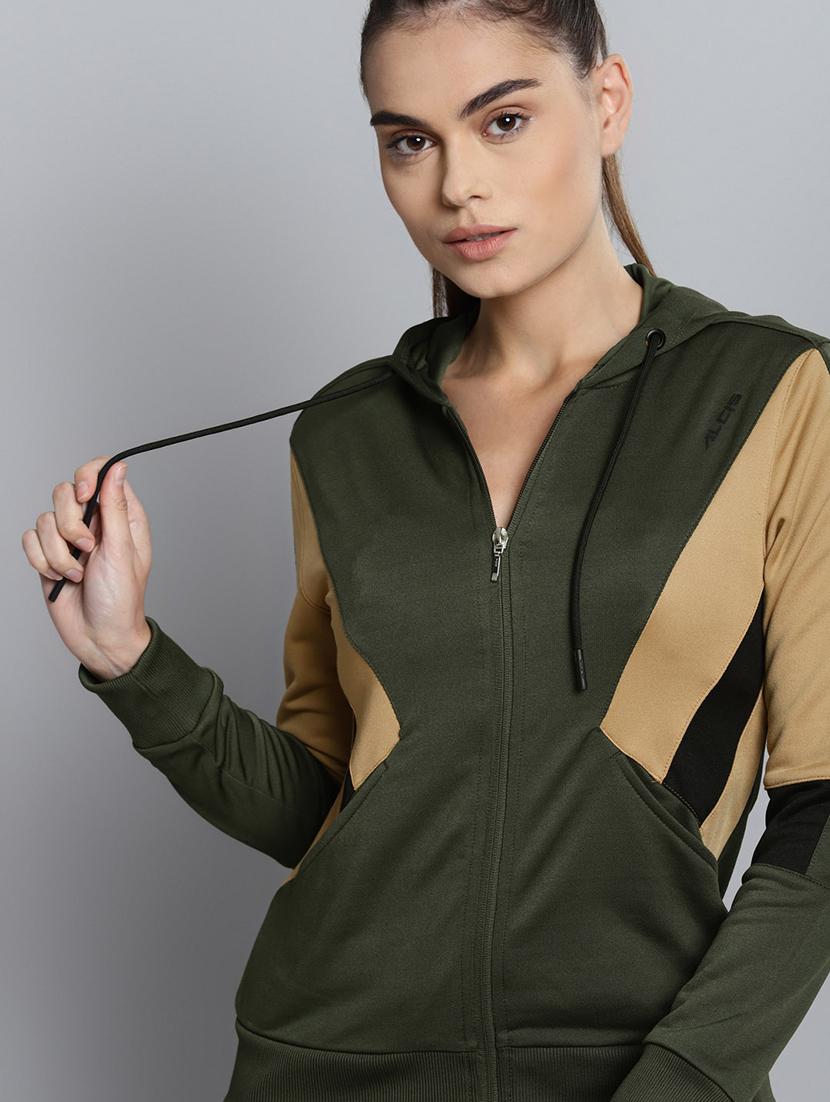 hooded neck color block jacket - 18030155 - Standard Image - 3