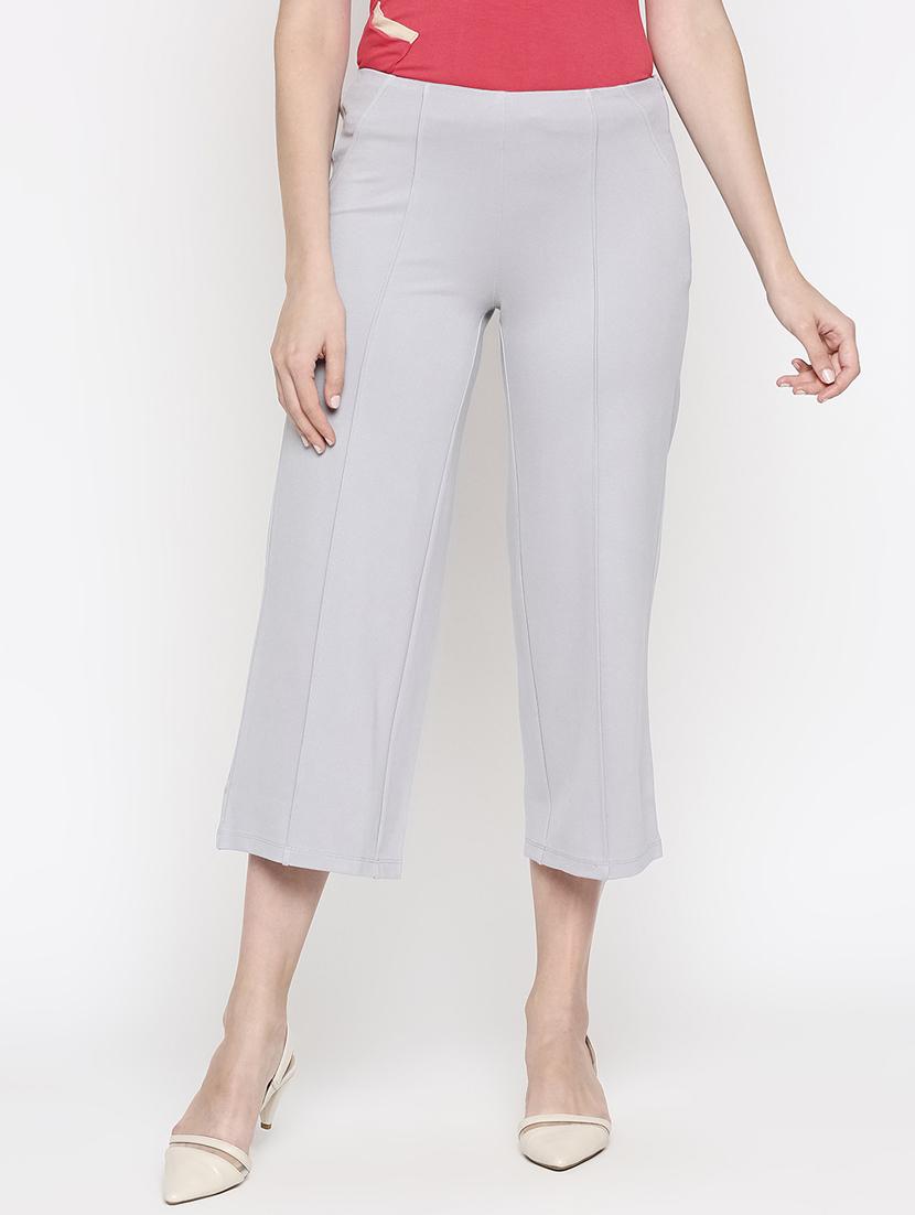mid rise solid cropped trouser - 18030162 - Zoom Image - 0