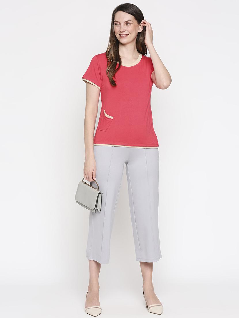 mid rise solid cropped trouser - 18030162 - Standard Image - 3